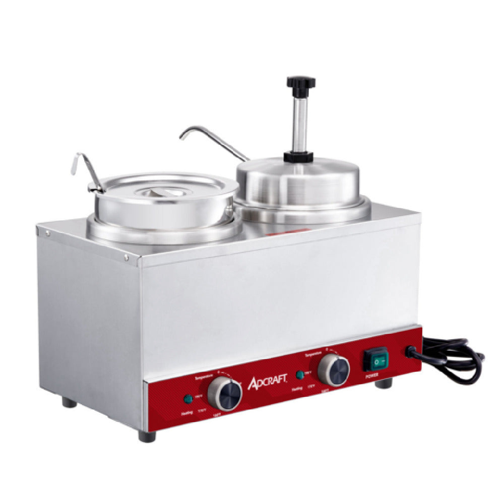 Admiral Craft NCW1P1L120 - Adcraft Topping Warmer And Dispenser, 1 Kettle With Ladle And 1 Pump Dispenser