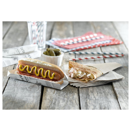 PacknWood 210CDOG - Newspaper Hotdog Box, 2.36 Oz., 7" X 2.5" X 0.7"