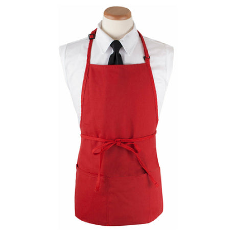 John Ritzenthaler Company 3PBIARDFP Ritz® Bib Apron 26" X 23" Long 3 Front Pockets And Pen Pocket With Seamless Bottoms