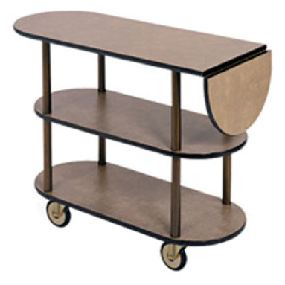 Lakeside 36202_Amber Maple Service Cart Oval 16"D X 48"W X 35-1/4"H