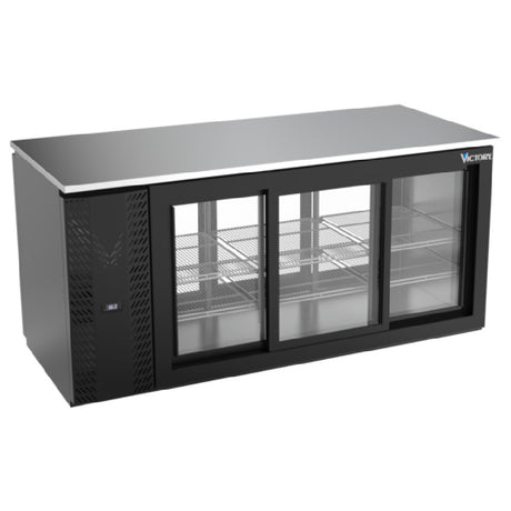 Victory VBB72HC-F-GS-PT-B - Pass-Thru Back Bar Refrigerator, Food Rated, Three-section