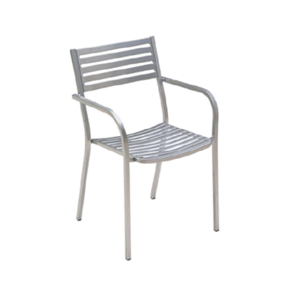 Emuamericas Llc 268 Segno Stacking Armchair Outdoor/indoor Steel Slat Pattern Back And Seat