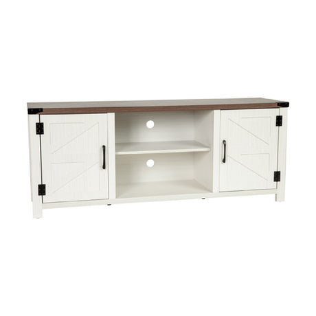 Flash Furniture GC-MBLK67-WH-GG TV Stand Up To 65" TVs Open And Closed Shelving