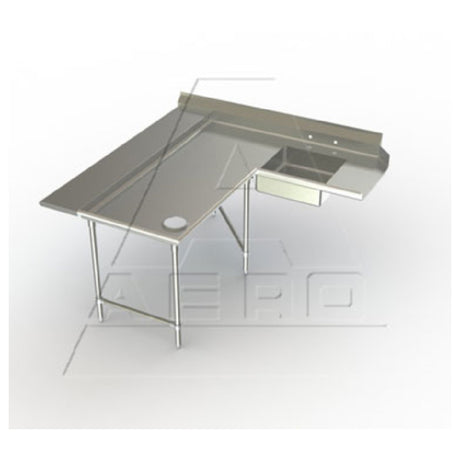 AERO Manufacturing 2SDL-L-120 Aerospec™ Soiled Dishtable Island Design 72" Machine To Corner