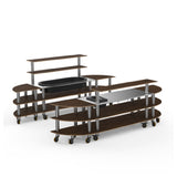 Steelite MGCMLC13WSXW Modular Pro And Back Bar W Ext Corners Lg Ice Bin Bengali Mango Wood Ss On Casters