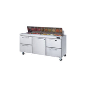 Blue Air BLPT72-D4RL-HC Sandwich Prep Table Three-section 72-3/8"W
