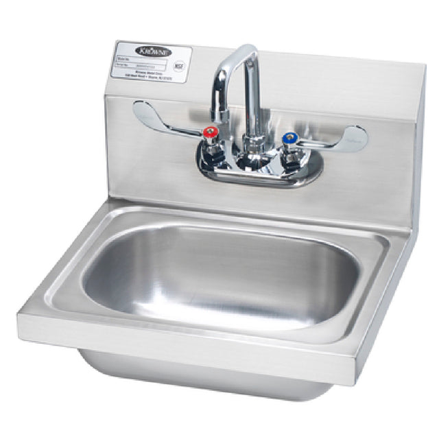 Krowne HS-43 Hand Sink 17-1/4" W X 15-1/4"D X 13-3/8"H 14" Wide X 10" Front-to-back X 5" Deep Bowl