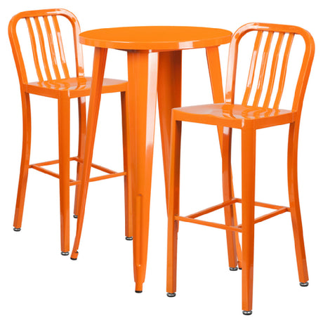 Flash Furniture CH-51080BH-2-30VRT-OR-GG Table And Bar Stool Set Includes (1) 24" Dia. X 41"H Table