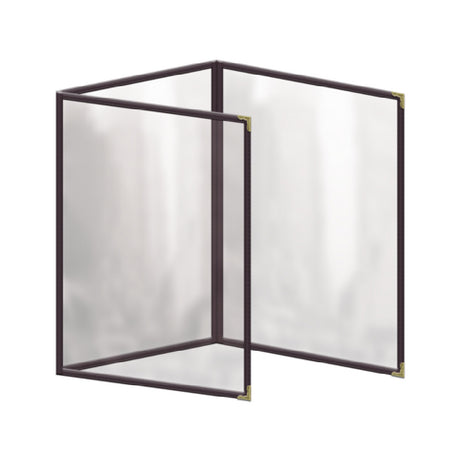 Risch TET 8.5X11 Deluxe Clear Sewn Menu Cover 8-1/2" X 11" Triple Fold-out