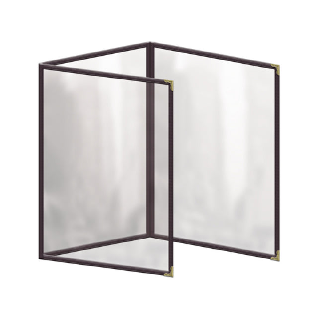 Risch TET 8.5X11 Deluxe Clear Sewn Menu Cover 8-1/2" X 11" Triple Fold-out