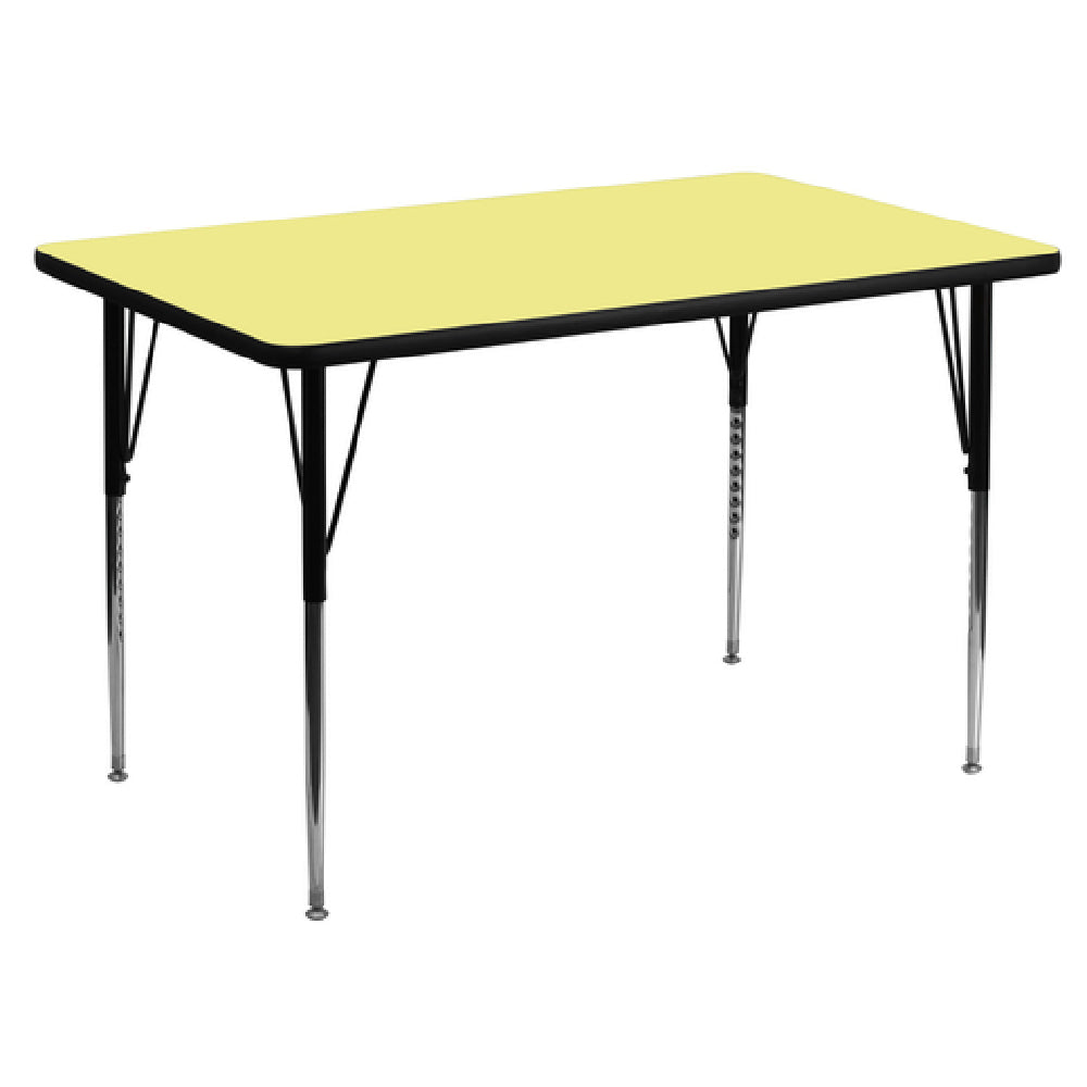 Flash Furniture XU-A3672-REC-YEL-T-A-GG Activity Table 72"W X 36"D X 21-1/8" To 30-1/8" Adjustable Height