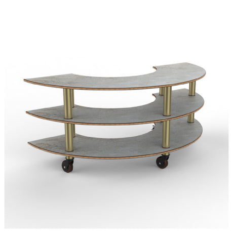 Steelite MGCMSX01GBXH - Modular Creative Curved Unit Grey Brushed Brass Hea, 81.5" X 41.0" X 35.0"