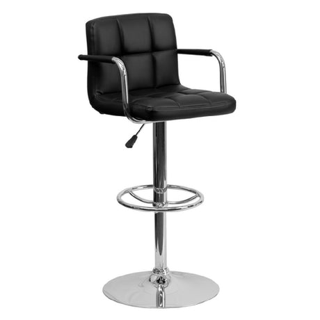 Flash Furniture CH-102029-BK-GG Swivel Bar Stool With Arms Adjustable Height