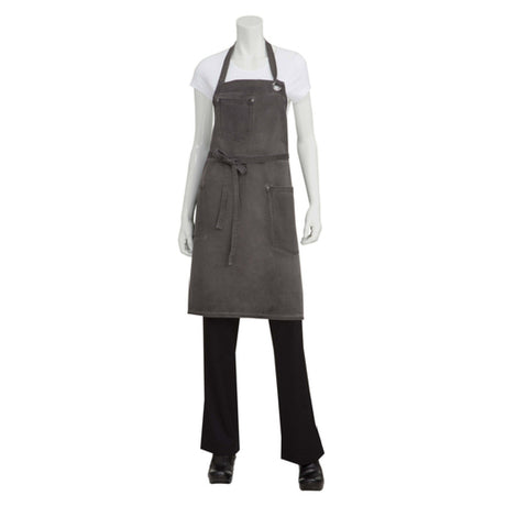 Chef Works ABAQ054-PEW-0 Dorset Bib Apron 34"L X 30"W Adjustable Neck With Grommet