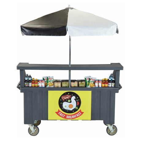 Cambro CVC724191 Camcruiser® Vending Cart 74-1/2" X 31-3/4" X 94"H (4) Full Size Counter Top Wells