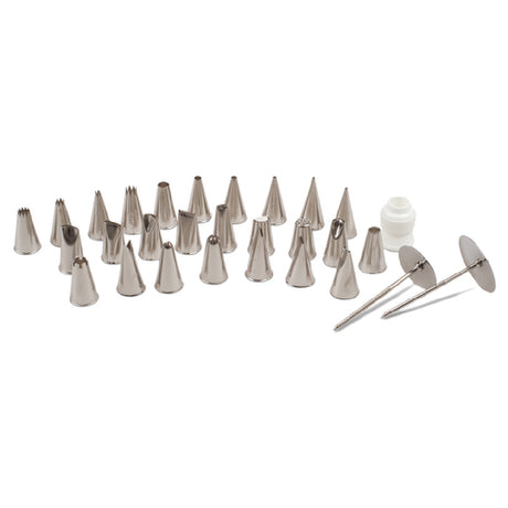 JB Prince B603 C Pastry Tip Set Includes: (1) Plastic Storage Box (26) Assorted Tubes