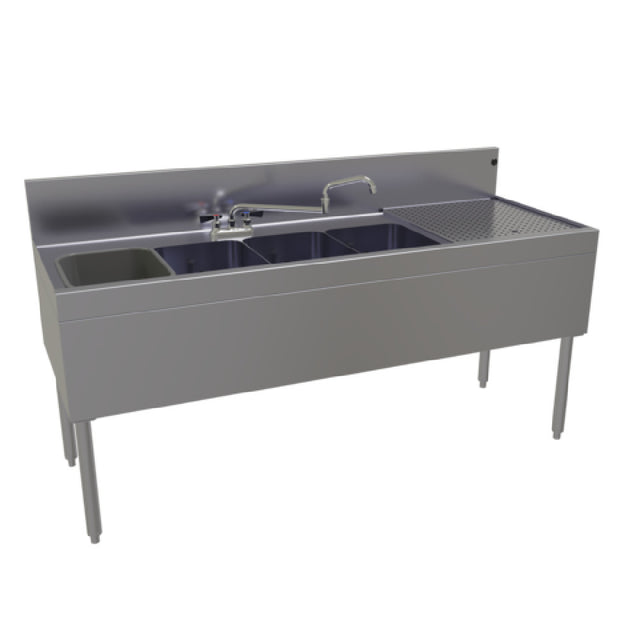 Glastender FSB-66L-S Underbar Sink Unit Four Compartment 66"W X 24"D