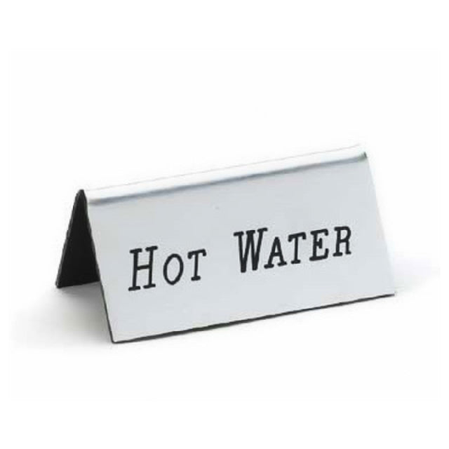 Cal Mil 228-3-010 Beverage Tent Sign (Hot Water) 3"W X 1-1/2"H Silver