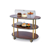 Geneva 36303 Dome Display Dessert Cart Rounded Oval 44"W X 23"D X 44-1/4"H
