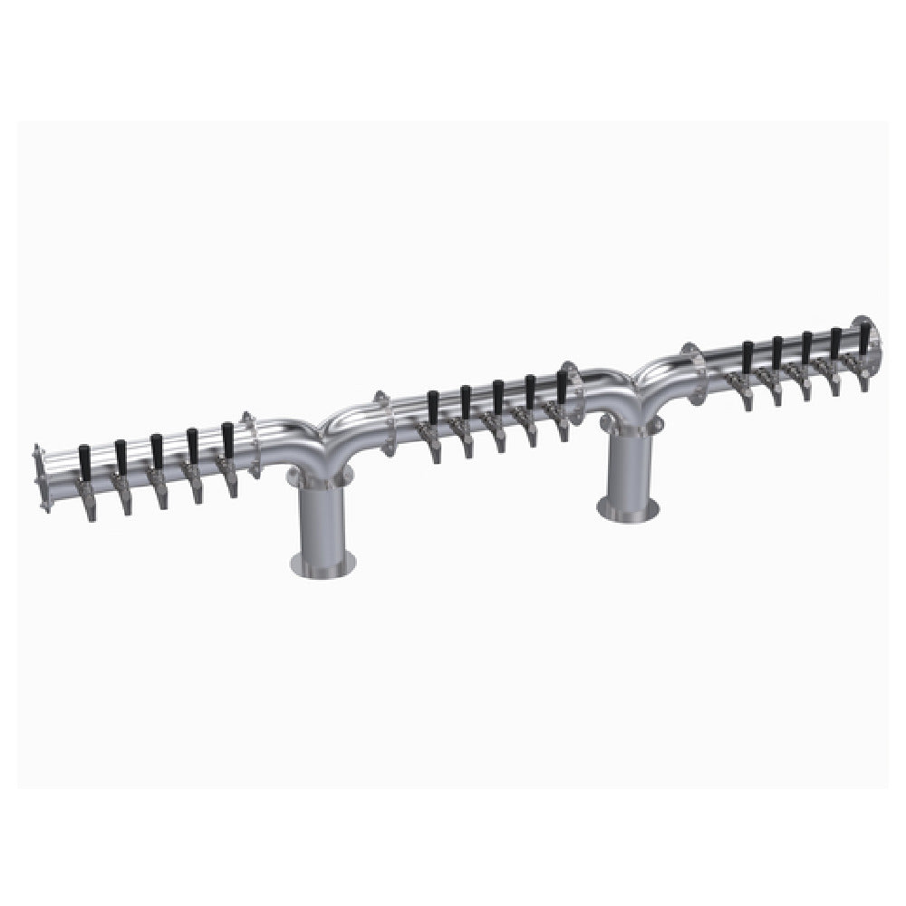 Krowne KDPY-15S Krowne Double Pipe Y-Tower Fifteen Faucets Handles And Faucets Not Included