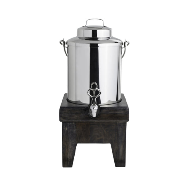 Steelite DW055MLWDAG Milk Dispenser 5-1/2 Qt. With Ice Sleeve Fusion Base Ash Grey