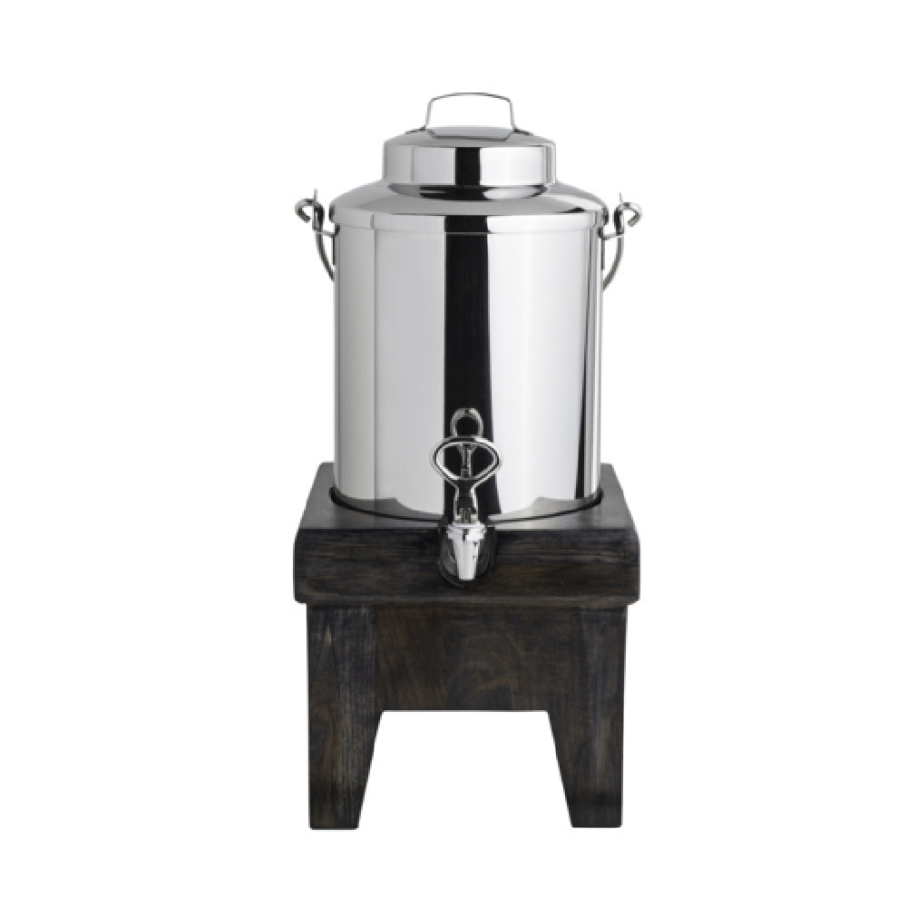 Steelite DW055MLWDAG Milk Dispenser 5-1/2 Qt. With Ice Sleeve Fusion Base Ash Grey