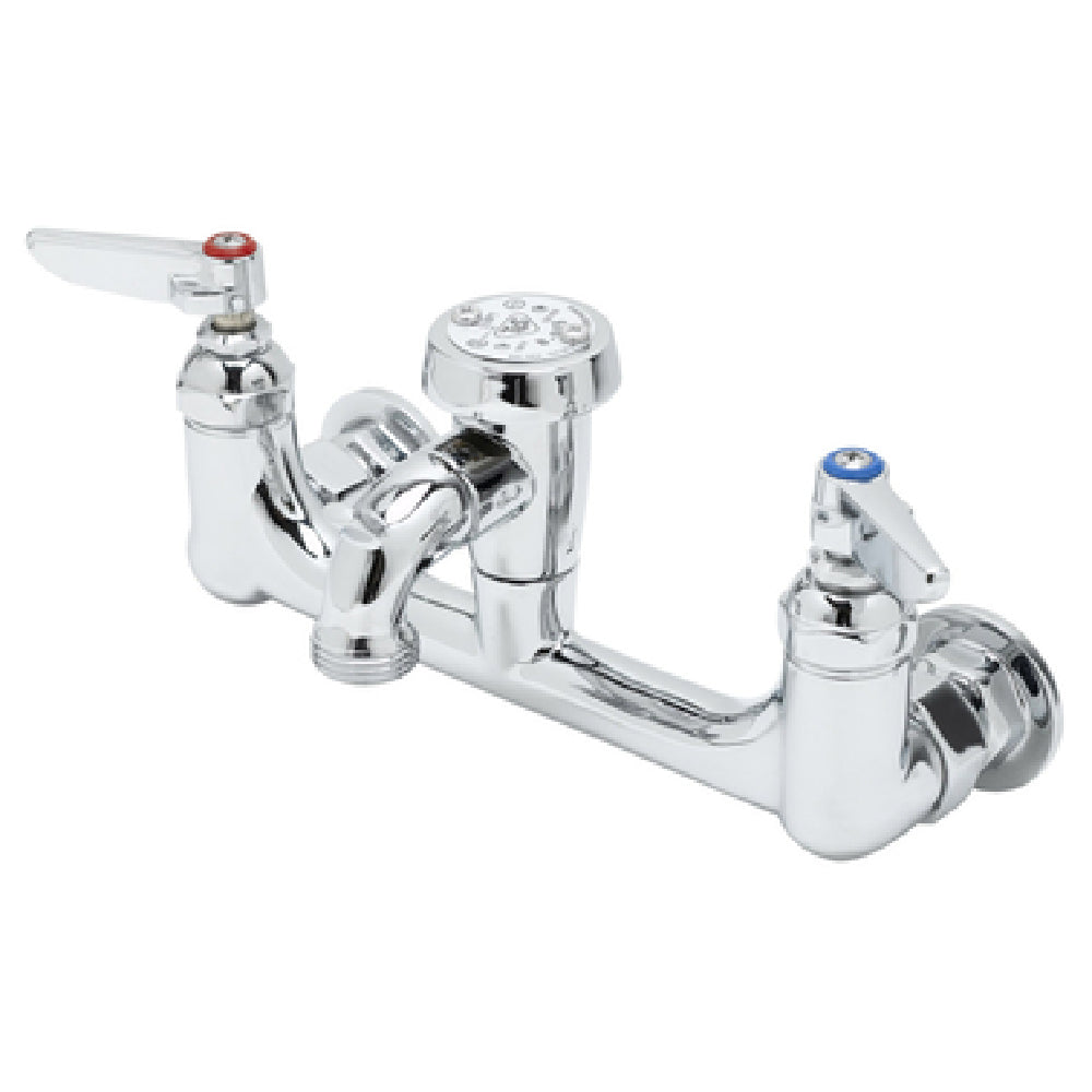 T&S Brass B-0674-POL Service Sink Faucet 8" Centers 4-3/4" From Wall To Center Of Outlet