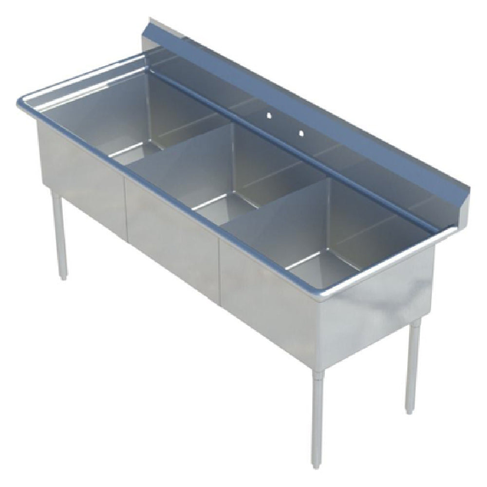 Sapphire Manufacturing SMS2424-3 Sink 3-compartment 77"W X 29-1/2"D X 44-1/4"H Overall Size