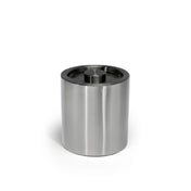 FOH RIB070BSS21 2qt Round Brushed Stainless Ice Bucket Silver With Matte Black Lid