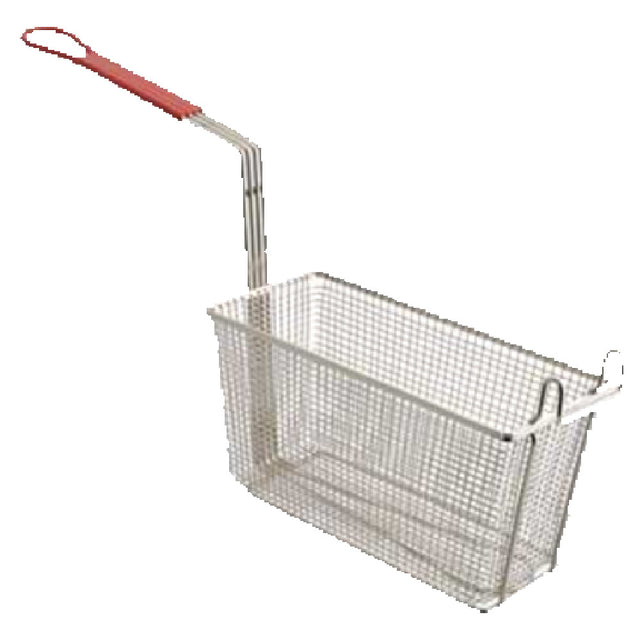 Franklin Machine Products 225-1091 Fry Basket With Front Hook Nickel-plated Steel With Red Vinyl Handle (21661)