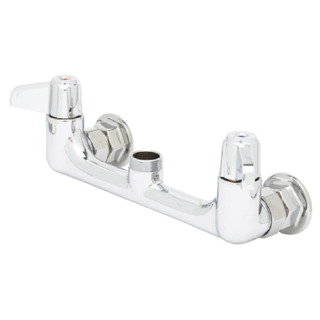 T&S Brass 5F-8WLX00-EE Equip Faucet 8" Wall Mount Lever Handles & 00EE Wall Flanges