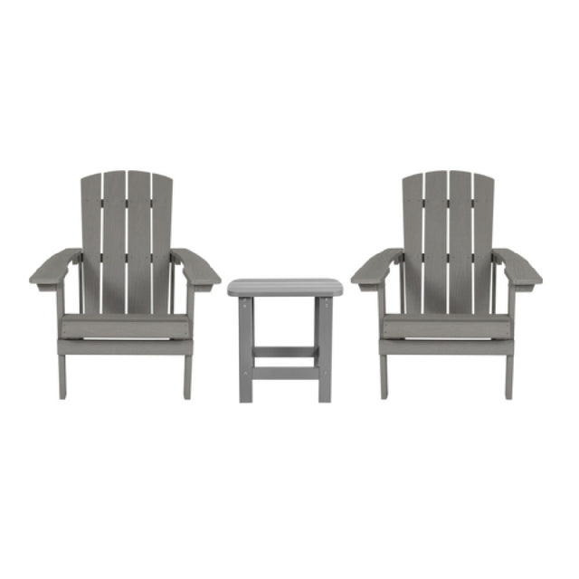 Flash Furniture JJ-C14501-2-T14001-GY-GG Charleston Adirondack Chairs With Side Table