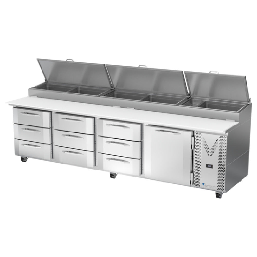Victory VPPD119HC-9 - Pizza Prep Table, Powered By V-Core™, Four-section