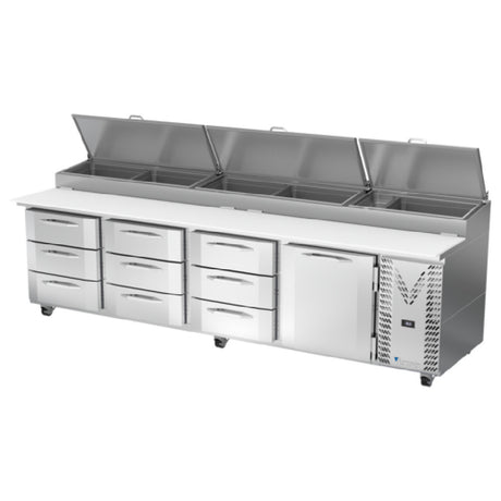 Victory VPPD119HC-9 - Pizza Prep Table, Powered By V-Core™, Four-section