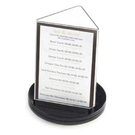 Cal Mil 507 Classic Turn Table Card Holder Triangle Accommodates Card Size 4"W X 6"H