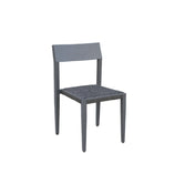 Plantation Prestige Commercial Furniture 824070-0455 Nantucket Side Chair All-aluminum Gunmetal Grey Powder Coat With Grey Resin Roping/weave Seat