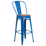 Flash Furniture CH-31320-30GB-BL-WD-GG Bar Stool 500 Lb. Weight Capacity Bistro Style