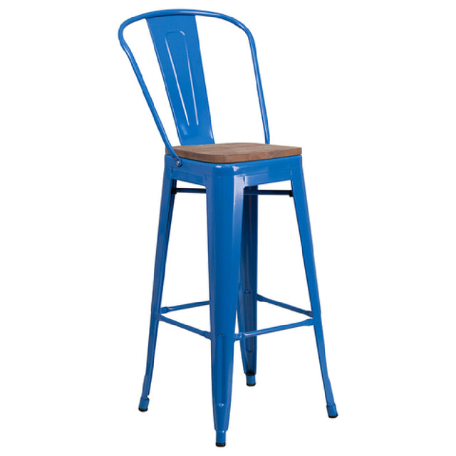 Flash Furniture CH-31320-30GB-BL-WD-GG Bar Stool 500 Lb. Weight Capacity Bistro Style