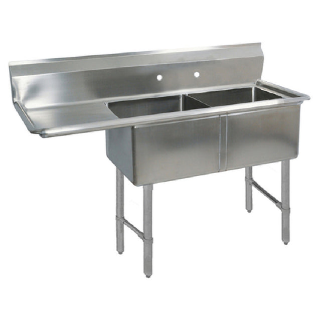 BK Resources BKS-2-1620-12-18LS Sink Two Compartment 52-1/2"W X 25-13/16"D X 43-3/4"H Overall Size