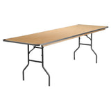 Flash Furniture XA-3096-BIRCH-M-GG Heavy Duty Folding Banquet Table 96"W X 30"D X 30"H