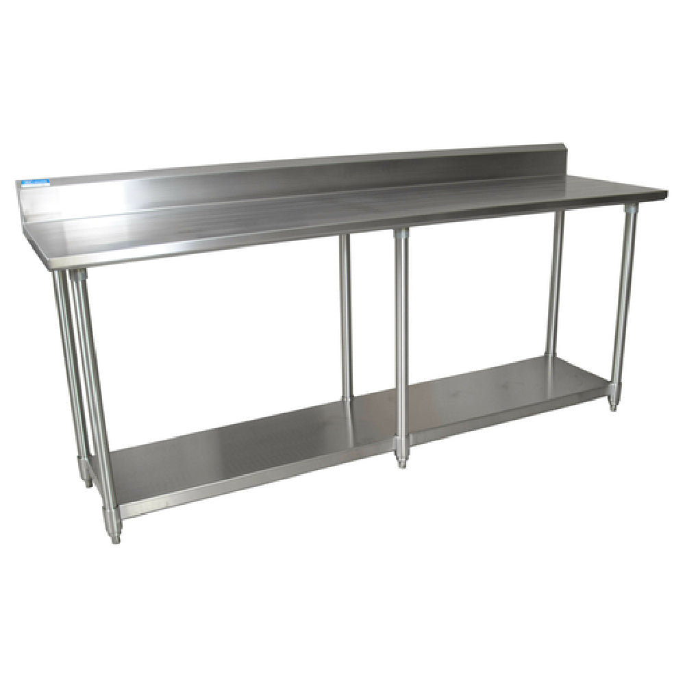 BK Resources QVTR5-9630 Work Table 96"W X 30"D X 39-3/4"H Overall Size 14/304 Stainless Steel Top With 5"H Backsplash