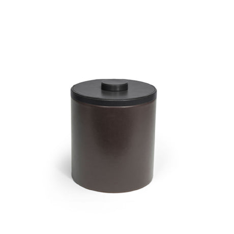 FOH RIB028BRL21 3.5qt Round London Ice Bucket Brown With Black Lid Includes One RIB017BRL21-BTM 3.5qt Round London Ice Bucket Base Brown