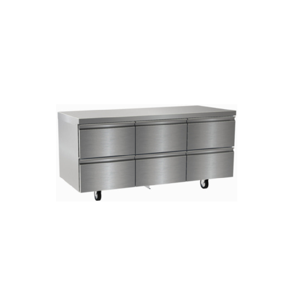 Delfield D4472NP Refrigerated Worktop/Undercounter Three-section 72"W