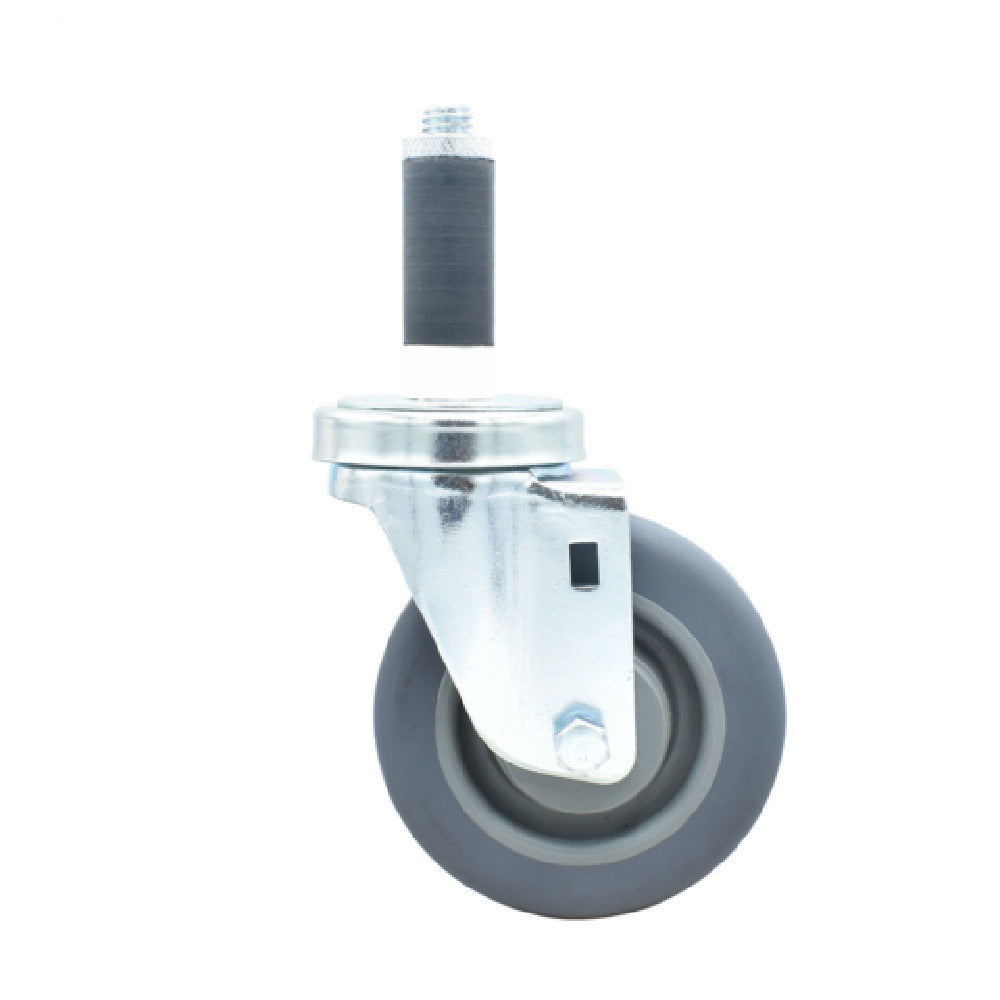 BK Resources 4SBR-1RA-GR - Swivel Caster, 1" Expanding Stem, 4" Gray Rubber Wheel