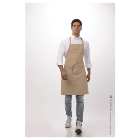 Chef Works F8 -KHA-0 Butcher Bib Apron 34"L X 24"W Adjustable Neck Buckle