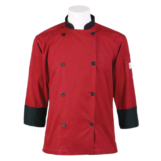 Mercer Culinary M60018RDB1X Millennia® Unisex Jacket 3/4 Sleeve (8) Traditional Buttons