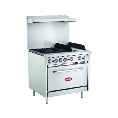 Hubert 140546 - (140546) Kratos® Gas Range, 36"W X 32-3/5"D X 60"H, Natural Gas