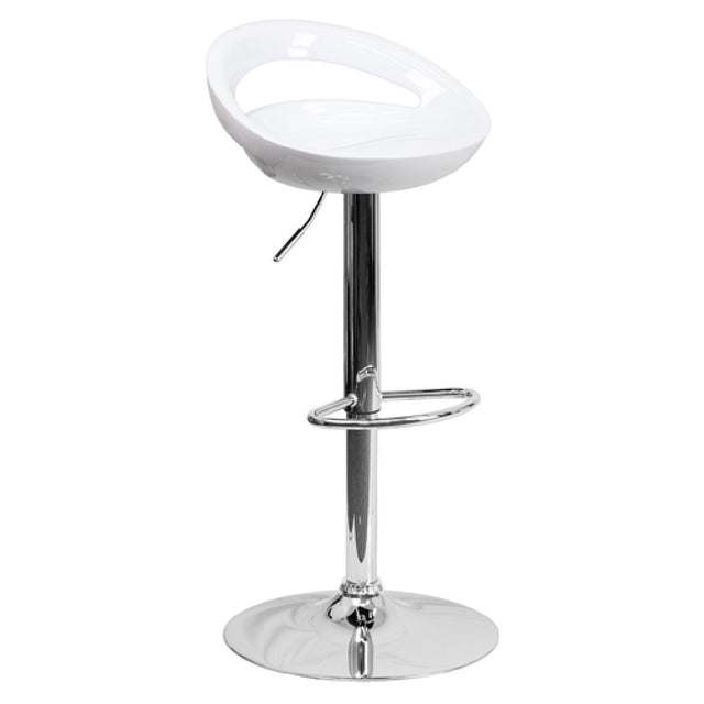 Flash Furniture CH-TC3-1062-WH-GG Swivel Bar Stool Adjustable Height Contemporary Style