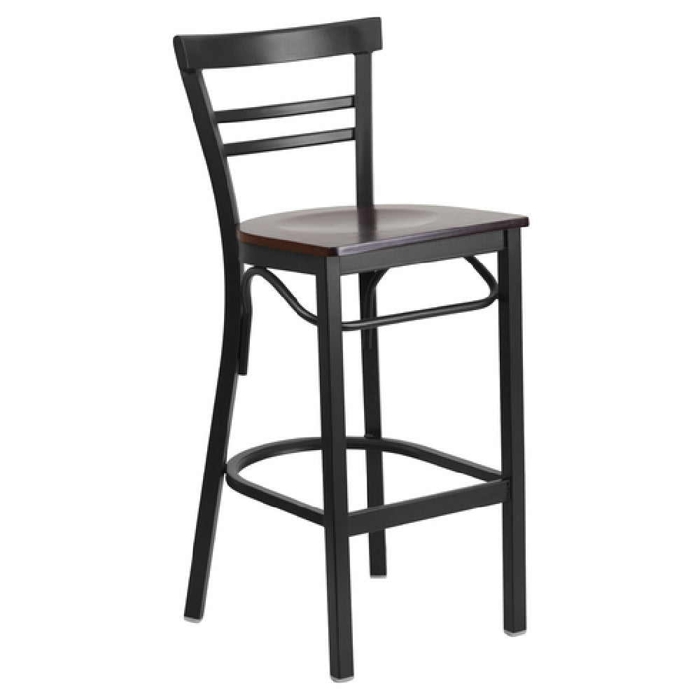 Flash Furniture XU-DG6R9BLAD-BAR-WALW-GG Hercules Series Restaurant Bar Stool Metal Ladder Back