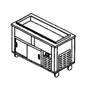 Piper Products 4-CB - Elite Cool Breeze Cold Food Serving Counter, 60"L X 36"H, (4) Pan Size